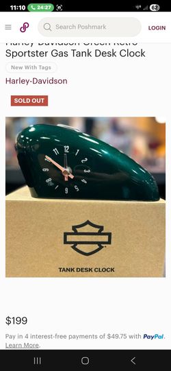 Harley Davidson gas tank dest clock.