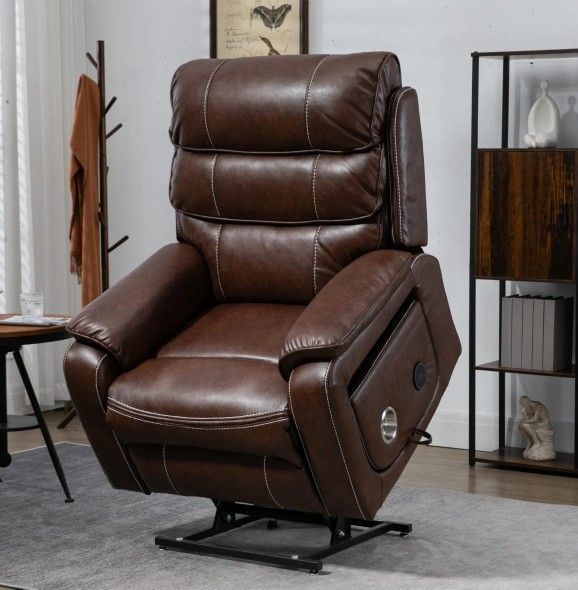 Leather Recliner Chair With Heating& Massage