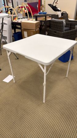 Folding Card Table - 34 Inch Wide - White - Like New