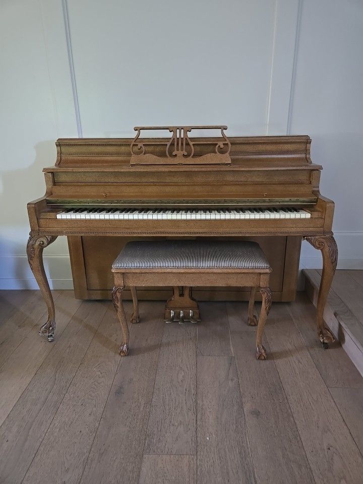 Upright Piano By H.W Perlman And Matching Tonk