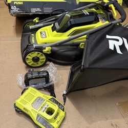 RYOBI ONE+ HP 18V Brushless 16 in. Cordless Battery Walk Behind Push Lawn Mower with 4.0 Ah Battery and Charger