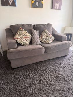 FREE Grey Couch/ rug  and pillows