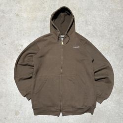 Brown Carhartt zip-up hoodie XL
