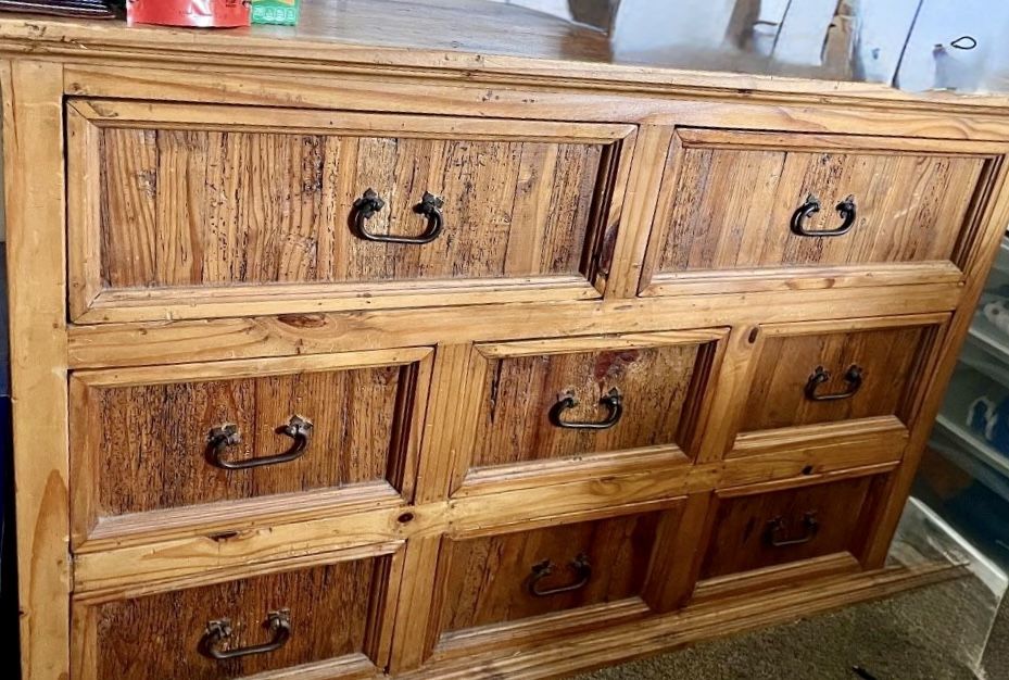 Mexican Rustic wood dresser