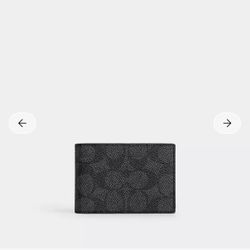Coach Bifold Wallet in Charcoal Signature Canvas
