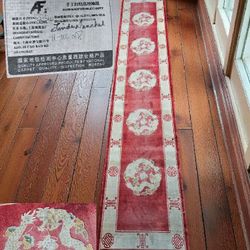 50s Antique Shanghai Rug DRAGON Hand Knotted 100% SILK Carpet Quality Approved!! Dragon Motif CHINESE VERY RARE VINTAGE 12ft