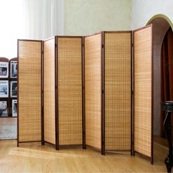 Pawlabay 6-Panel Bamboo Room Divider 5.6 ft Tall
