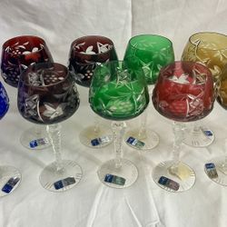 Lot Of 4 - NEW - VINTAGE - BOHEMIAN CUT LEAD CRYSTAL CLEAR INDUSTRIES GLASS ‼️ Price Is For 4 GLASSES ‼️EXTREMELY RARE - ‼️ Price Is FIRM ‼️