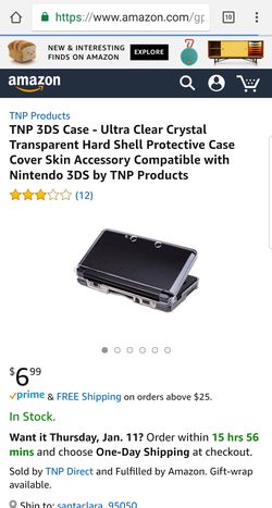 TNP Nintendo 3DS Case - Ultra Clear Crystal Transparent Hard Shell Protective Case