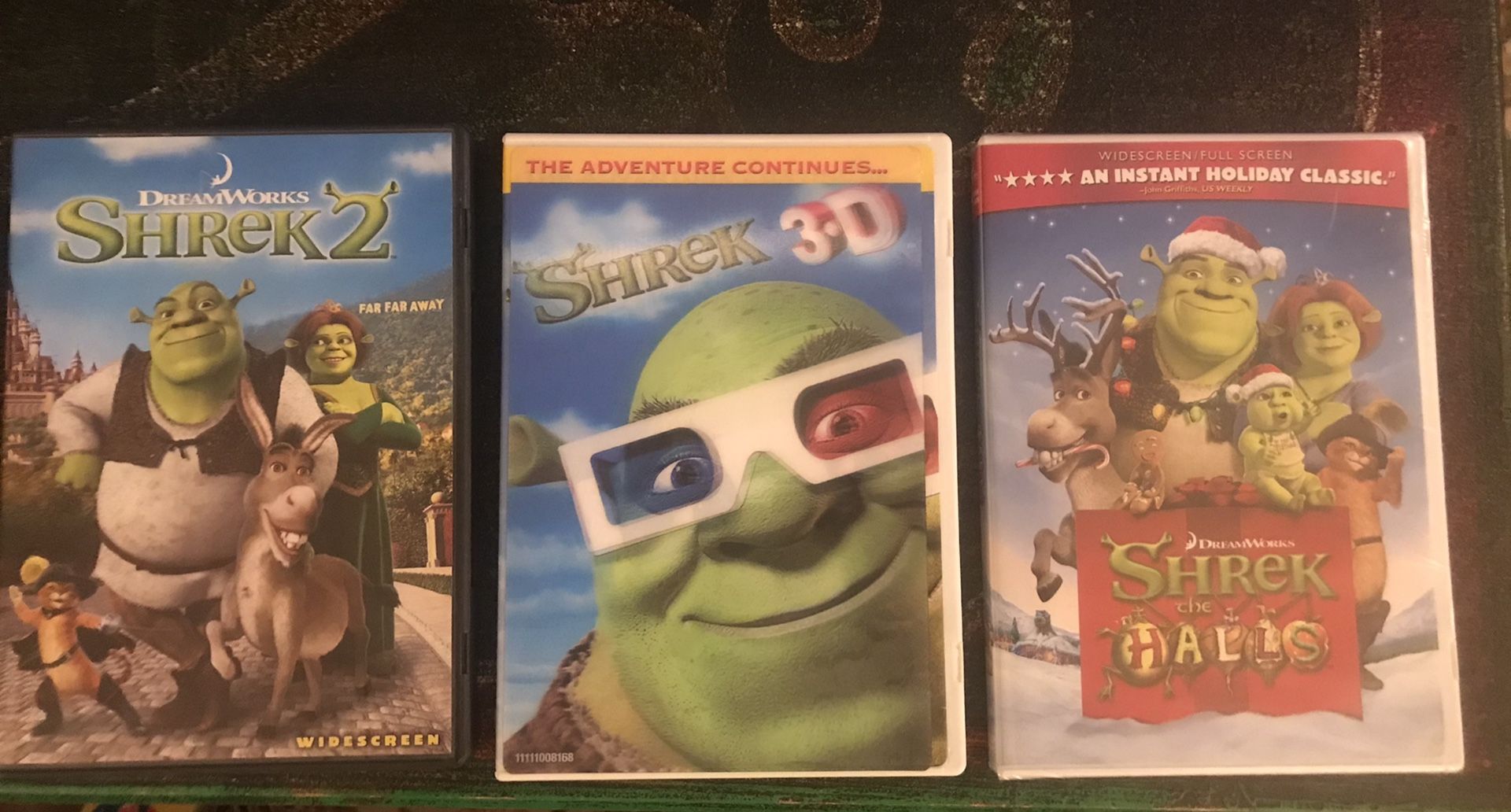 Shrek the Halls, Shrek 3D, Shrek 2 DVDs