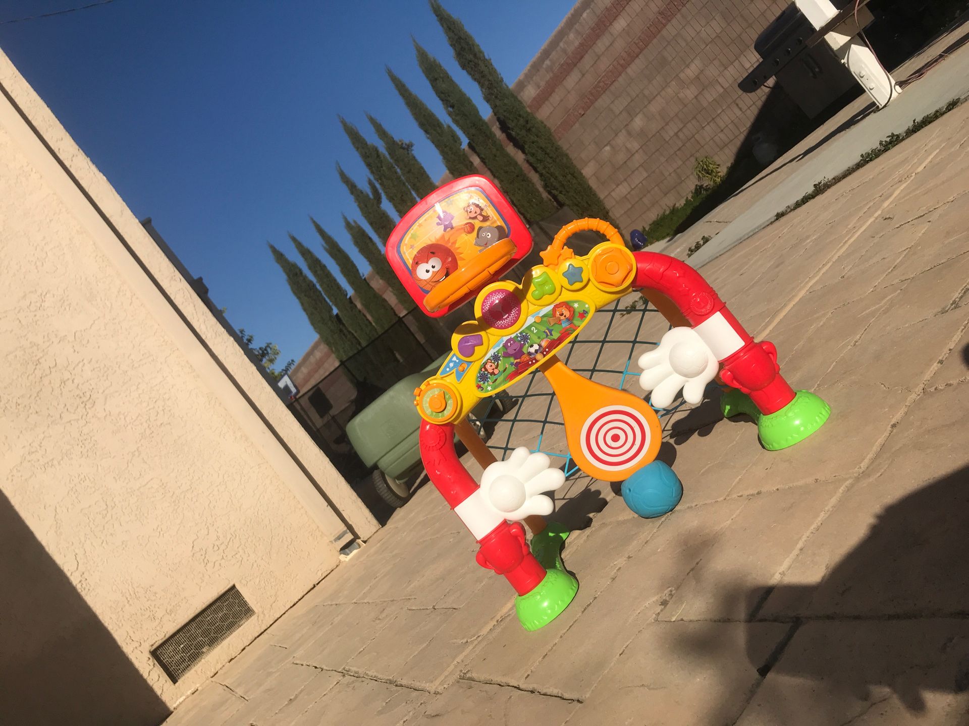 Kids soccer goal and basketball game