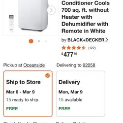 Black & Decker Brand New Portable Air Conditioner