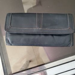 Fossil Black Tan Stitching Wallet