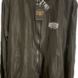 Rare Black Stiiizy Hooded Bomber Jacket 