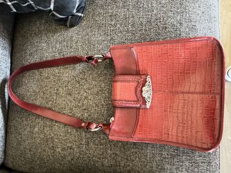 Brighton Dark Red Alligator Purse 