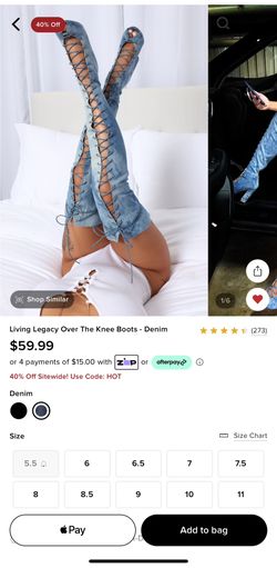 Denim Knee Boots (fashion Nova)