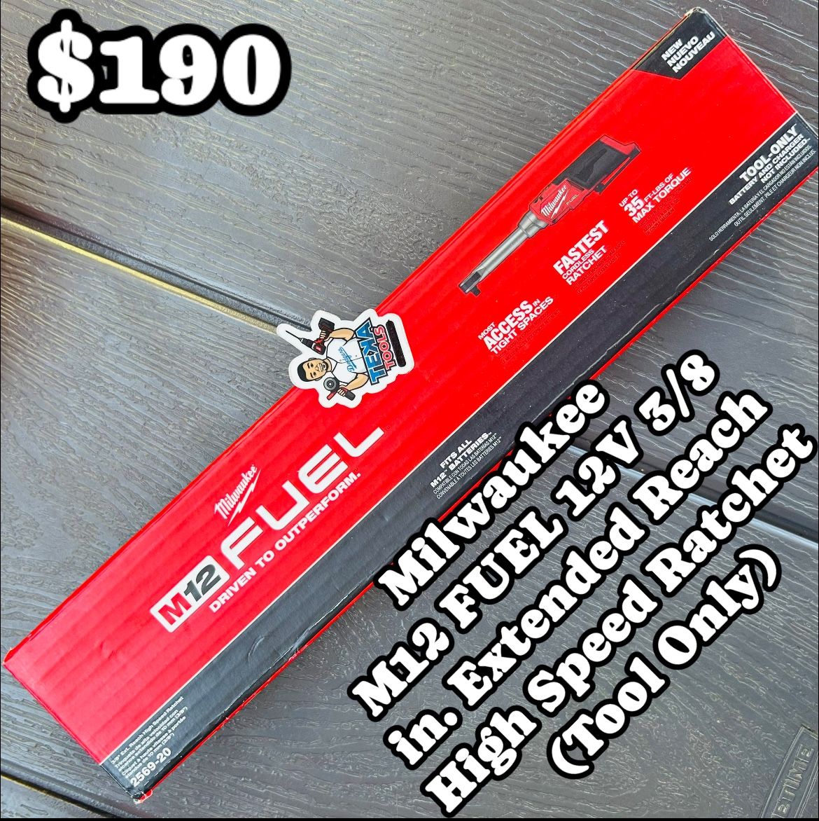Milwaukee M12 FUEL 12V Lithium-Ion Brushless Cordless 3/8 in. Extended Reach High Speed Ratchet (Tool Only)