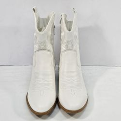 GLOBALWIN Women's Size 8.5 Mid Calf The Western Cowgirl Boots Chunky Low Heel 