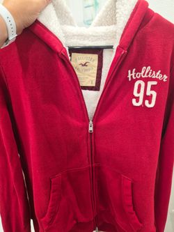 Hollister California Sherpa-Lined Zip-Up Hoodie Size L