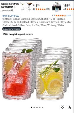 Vintage hobnail drinking glasses