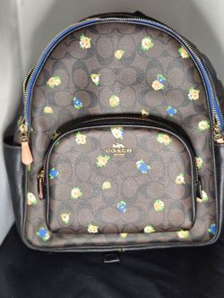 Coach Signature Floral Print Backpack