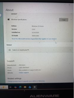 Alienware 15” laptop