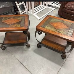 wood end tables 