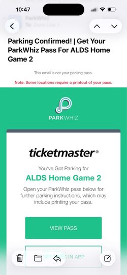 Parking pass for White Sox game October 8 Parking pass for White Sox game October 8