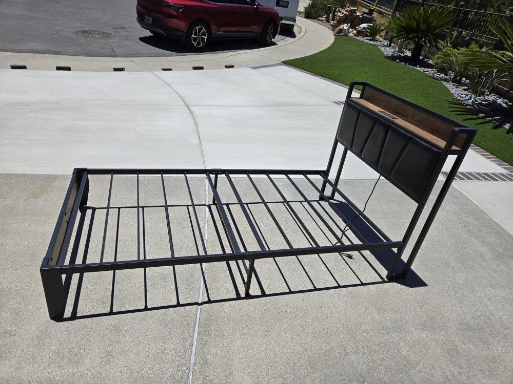 Twin Size Metal Bed Frame With AC Outlet