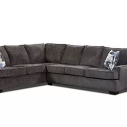 Brand New Charcoal Sectional And Ottoman 
