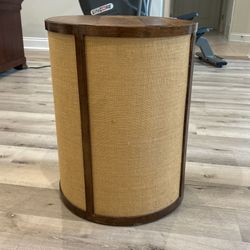 End Table Drum - Wooden Table Top And Trim