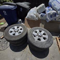 Rims and tires from a 2014 Ram 2500