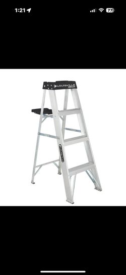 Ladder 4' Aluminum Step Ladder, 250-lb Capacity, Light and safe, W-2112-04S