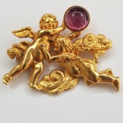 Gold Plated Cherub Pin