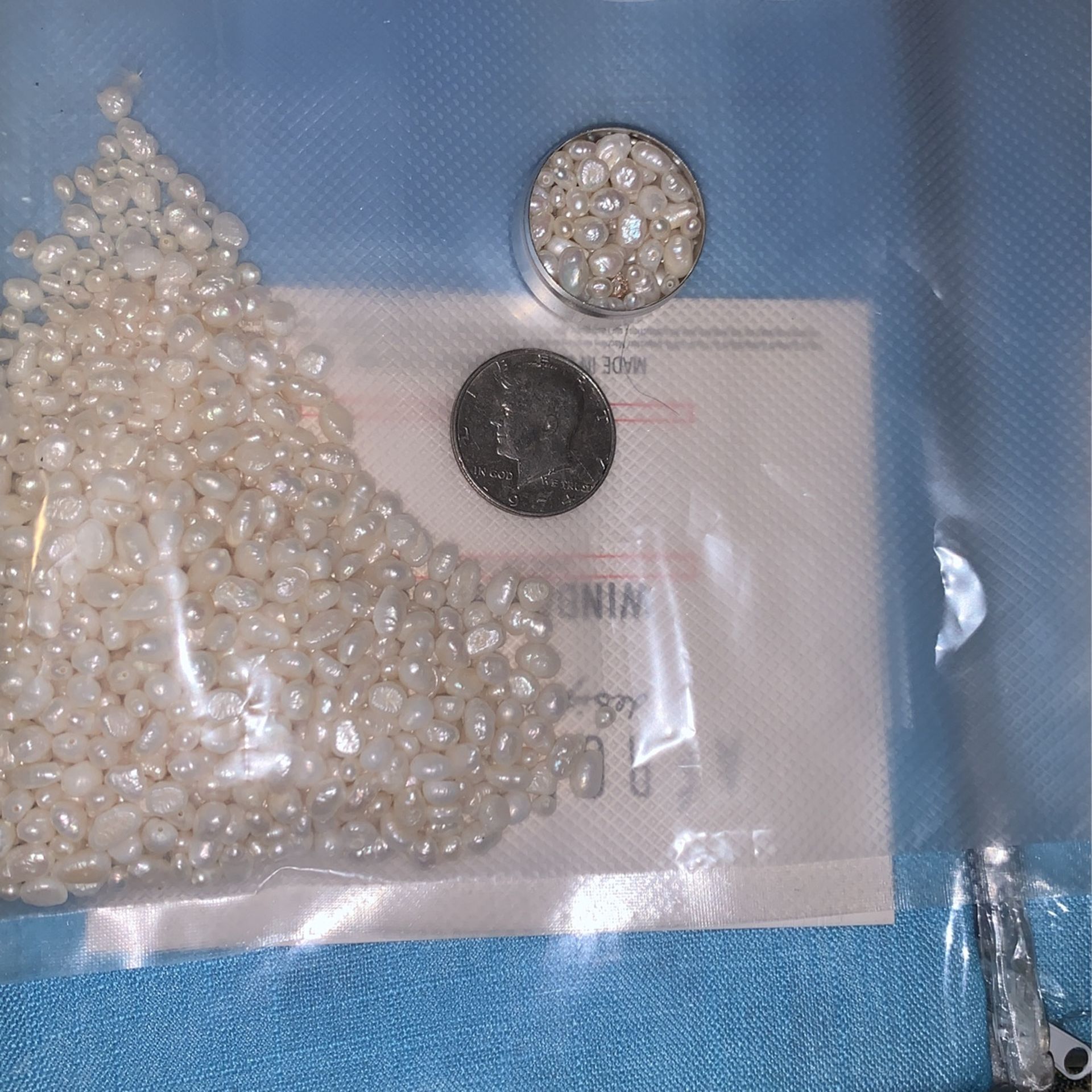 One Container Of Sewing Pearls Or Beads
