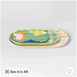 Room Esentials - Printed Tray Set Of 3