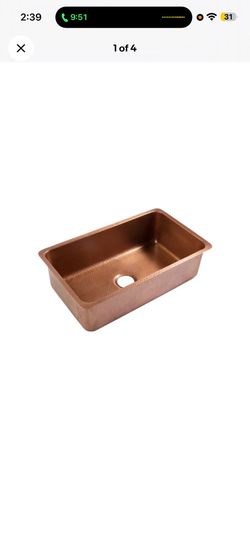 SINKOLOGY Rivera 31 in. Undermount Single Bowl 16 Gauge Antique Copper Kitchen S
