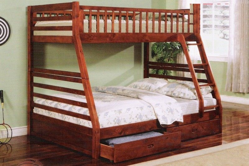 Cherry Two/Full Bunk Bed comes w/ 2 Drawers