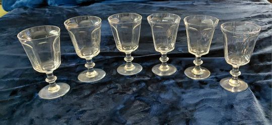 Vintage Lenox Bryce Antique Clear Water Goblets 6.75"- Set of 6 Crystal