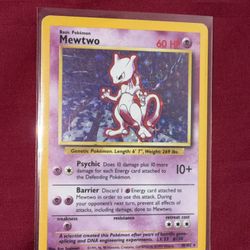 1999 Pokémon Base Set Mewtwo 10/102 Holo Rare WOTC Vintage