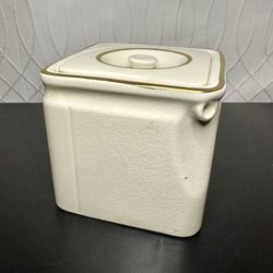 Vintage 1930s Cunard Crown Devon Fieldings Cube Teapot – RMS Queen Mary – Art Deco Maritime Collectible – Made in England