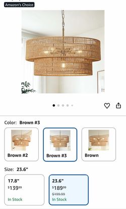 Two-Tier Rattan Woven Chandelier 23.6"