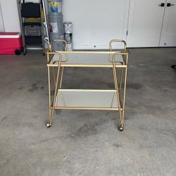 Art Deco rolling Mirror Bar  Cart 