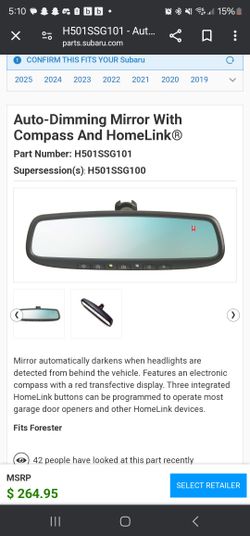 Subaru Mirror With Compass And Homelink