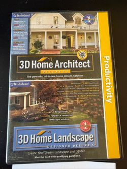 3D Home Architect Deluxe 5.0 & Landscape Designer 5 PC Software S-1