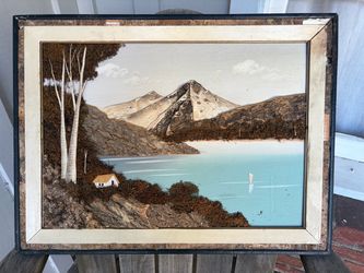 Vintage Moss and Bark 3 dimensional Art Mountains