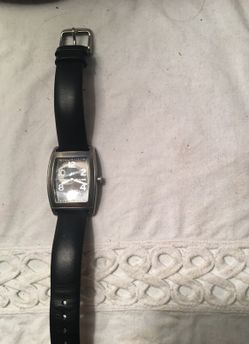 Black leather band DKNY watch