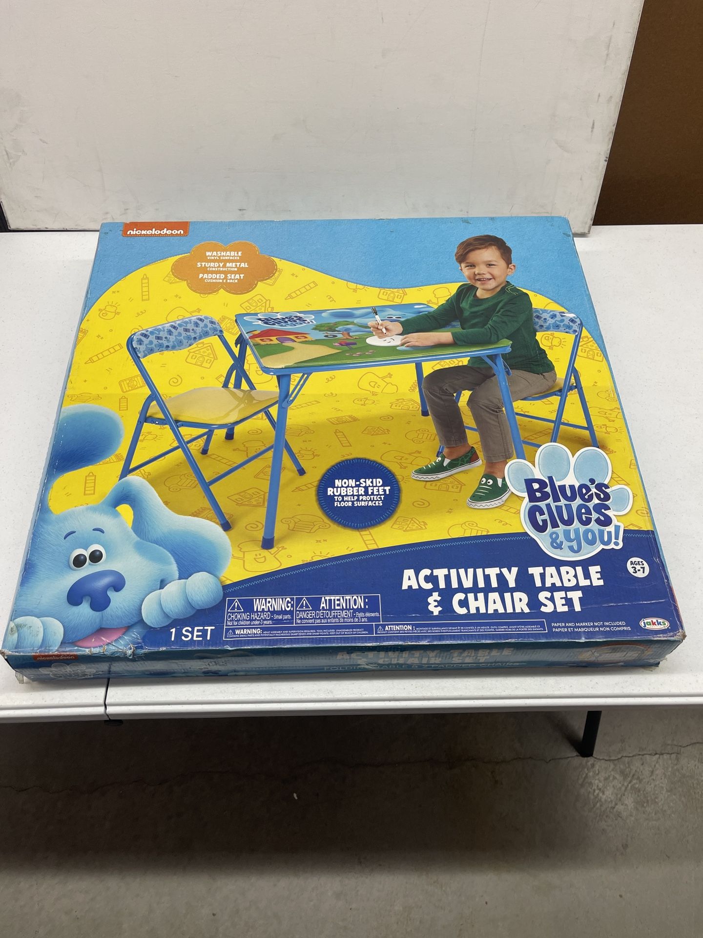 🪑 Blue’s Clues 3-Piece Kids Activity Table & Chair Set – Brand New