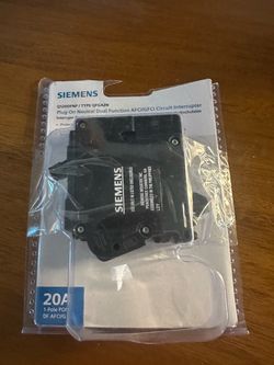 Siemens 20 Amp Dual Function AFCI/GFCI Circuit Breaker – $20