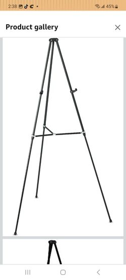 Quartet Easel, Aluminum, Lightweight, Telescoping, 66" Max. Height, Supports 25 lbs, Black (51E)